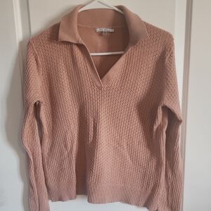 Milano Women's V-Neck Sweater in Soft Pink